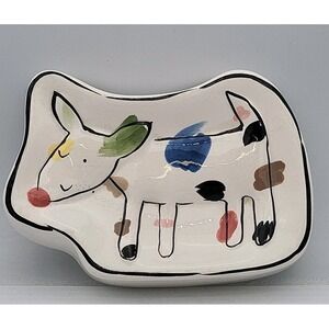 Vtg Jenny Faw Spotted Dog Soap Dish Trinket Vanity 5"‎